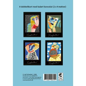 Gaveske m. 8 dobbeltkort og konv.